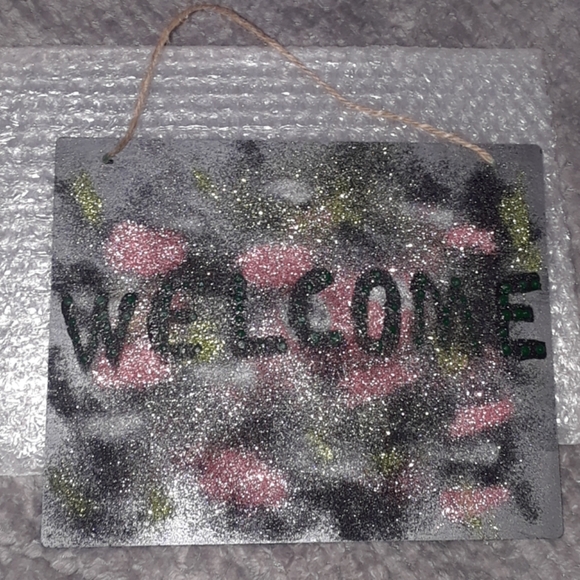 Glitter Welcome door sign - Picture 1 of 2